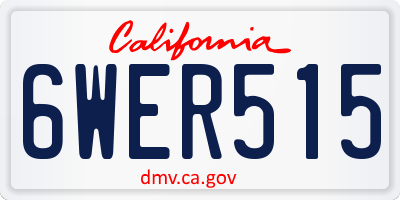 CA license plate 6WER515