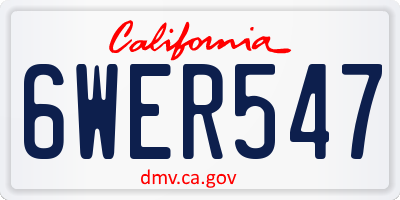 CA license plate 6WER547