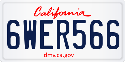 CA license plate 6WER566