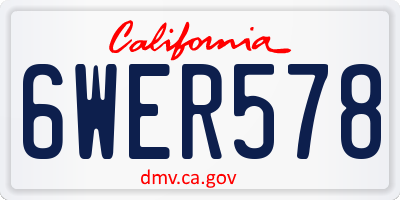CA license plate 6WER578