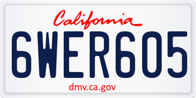CA license plate 6WER605