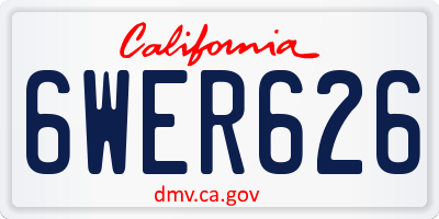 CA license plate 6WER626