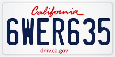 CA license plate 6WER635