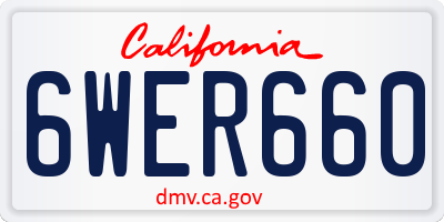 CA license plate 6WER660