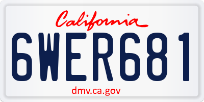 CA license plate 6WER681