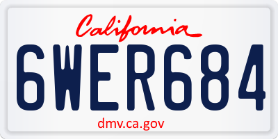 CA license plate 6WER684