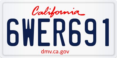 CA license plate 6WER691