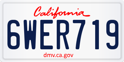 CA license plate 6WER719