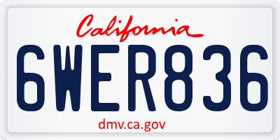 CA license plate 6WER836