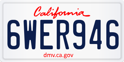 CA license plate 6WER946