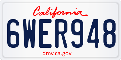 CA license plate 6WER948