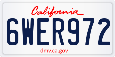 CA license plate 6WER972