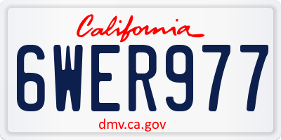 CA license plate 6WER977