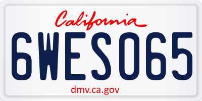CA license plate 6WES065