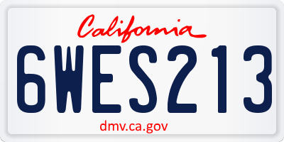 CA license plate 6WES213