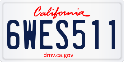 CA license plate 6WES511