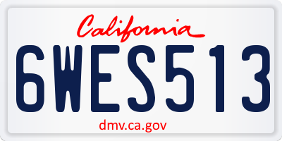 CA license plate 6WES513