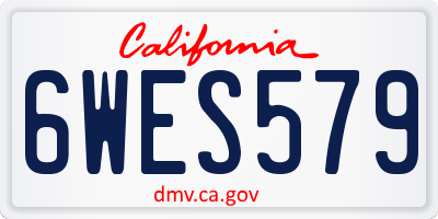 CA license plate 6WES579