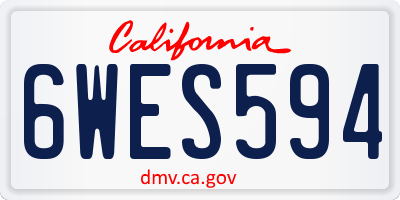 CA license plate 6WES594