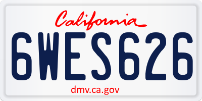 CA license plate 6WES626