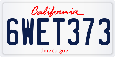CA license plate 6WET373