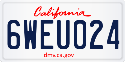 CA license plate 6WEU024