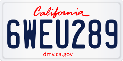 CA license plate 6WEU289