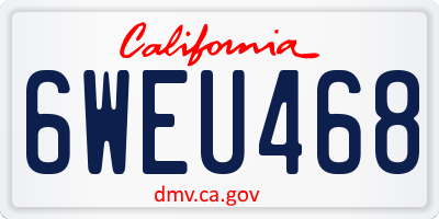 CA license plate 6WEU468