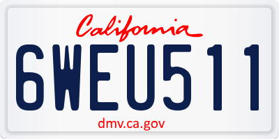 CA license plate 6WEU511