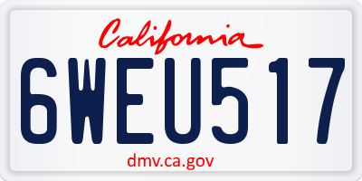 CA license plate 6WEU517