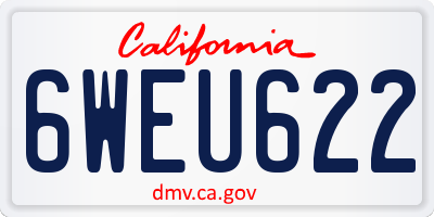 CA license plate 6WEU622