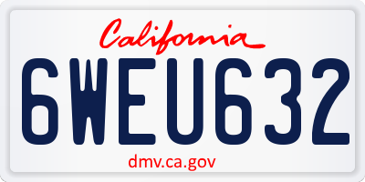 CA license plate 6WEU632
