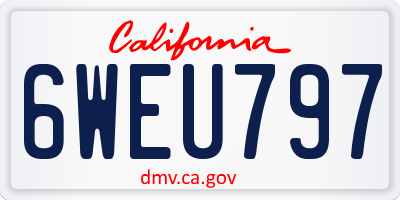 CA license plate 6WEU797
