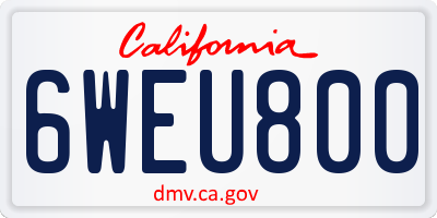 CA license plate 6WEU800