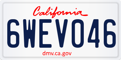 CA license plate 6WEV046