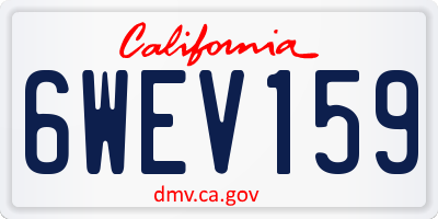 CA license plate 6WEV159