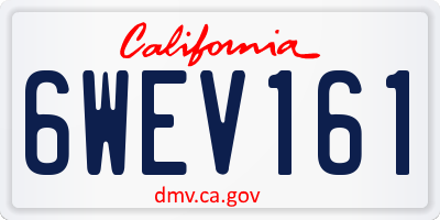 CA license plate 6WEV161