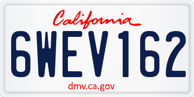 CA license plate 6WEV162