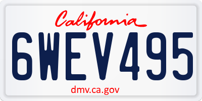 CA license plate 6WEV495