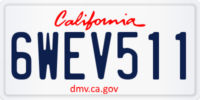 CA license plate 6WEV511