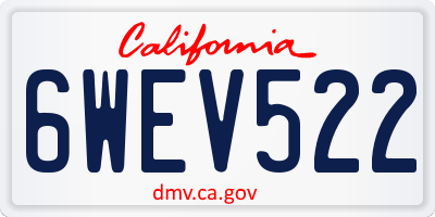 CA license plate 6WEV522