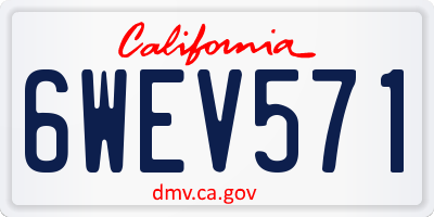 CA license plate 6WEV571