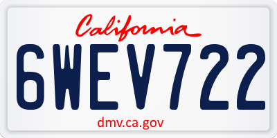 CA license plate 6WEV722