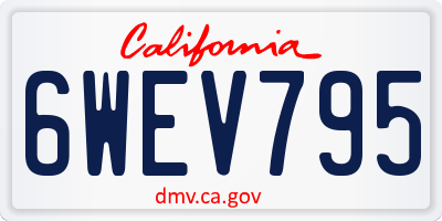 CA license plate 6WEV795