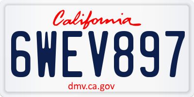CA license plate 6WEV897