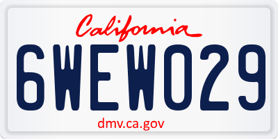 CA license plate 6WEW029