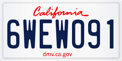 CA license plate 6WEW091