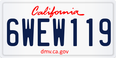 CA license plate 6WEW119