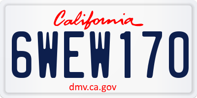 CA license plate 6WEW170