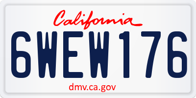 CA license plate 6WEW176